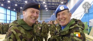 Msgr Eoin Thynne welcomes Fr Jerry Carroll home from UNIFIL